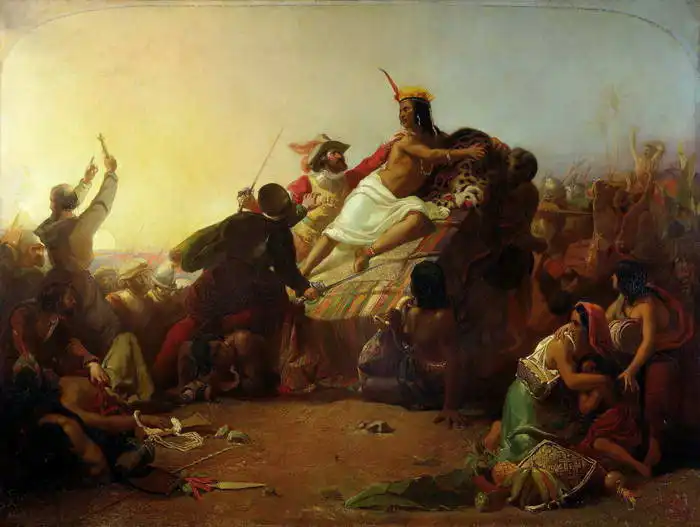 Millais, John Everet: Pizarro defeat the Inca in Peru