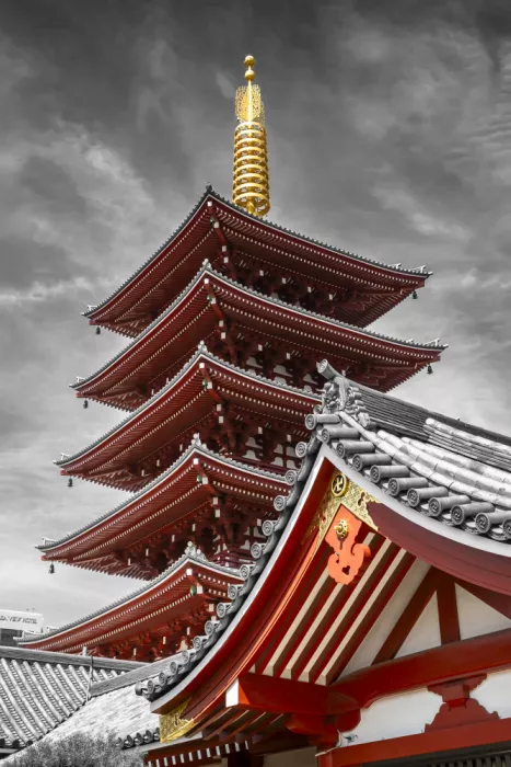 Viola, Melanie: Magnifique pagode du temple Senso-ji à Tokyo | colorkey