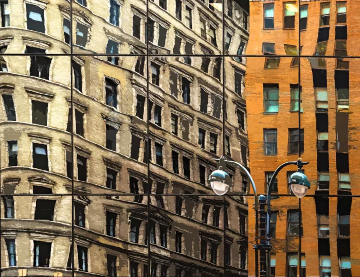 Orbach, Arnon: Reflections in glass - Mahattan, New York