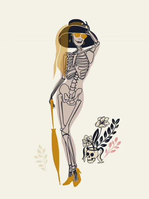 Annick: Fashionista gothique blanc cassé Illustration n°2