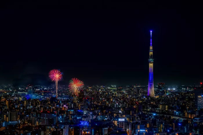 KURAHASHI, YUTAKA: Tokyo Skytree und Feuerwerk