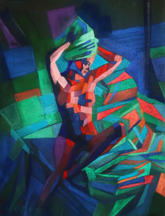 Akkers, Corné: Cubiste Rouge, Vert et Bleu