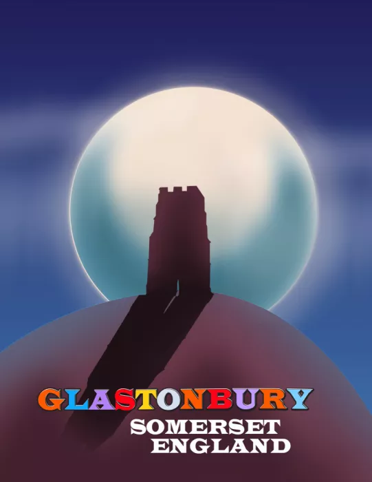 Nicholas: Cestovní plakát Glastonbury Tor