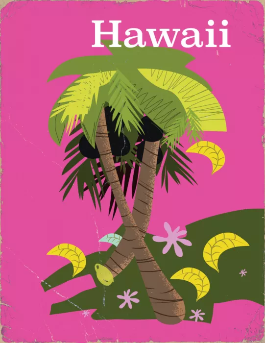 Nicholas: Affiche de voyage vintage Hawaii