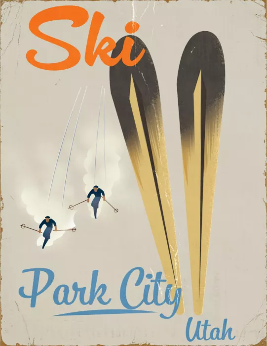 Nicholas: Vintage lyžařský plakát Park City Utah