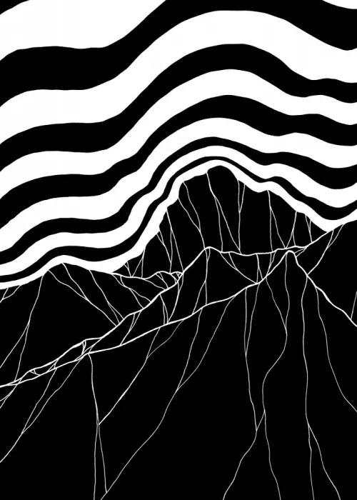Wade, Stephen: Abstract Black and White Mountainscape