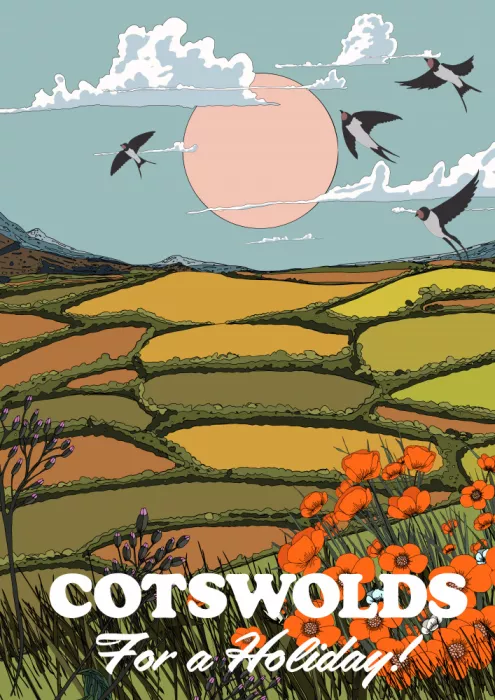 Nicholas: Vintage cestovní plakát Cotswolds