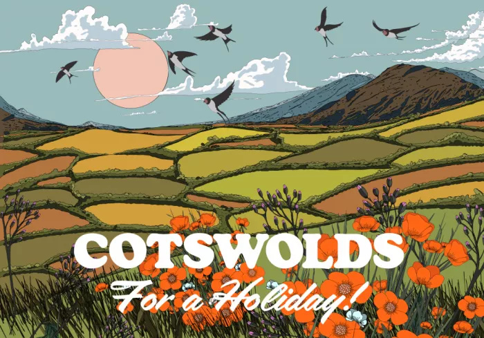 Nicholas: Affiche de voyage vintage Cotswolds