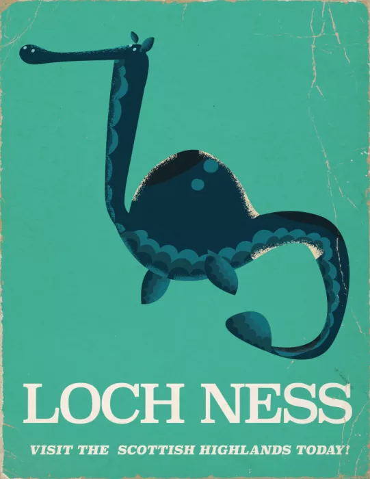Nicholas: Loch Ness Skotsko cestovní plakát
