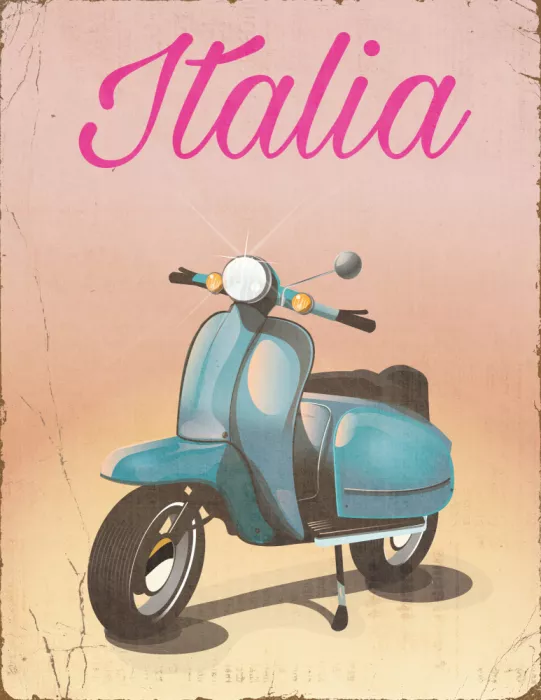 Nicholas: Affiche de voyage Italie en scooter