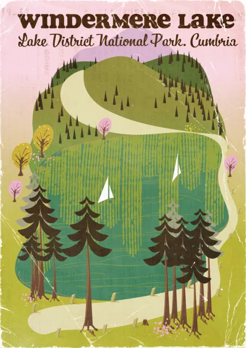 Nicholas: Affiche de voyage Lac Windermere Cumbria