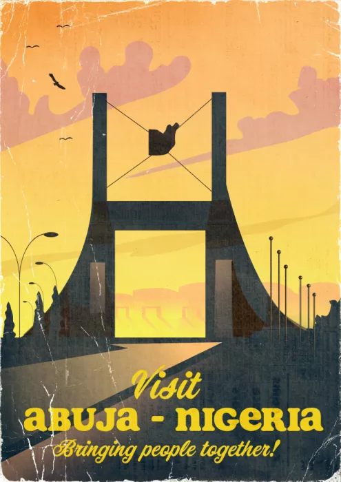 Nicholas: Abuja Nigeria Vintage Travel Poster