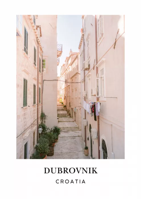 Zwart, Raisa: Streets of Dubrovnik Croatia Travel poster