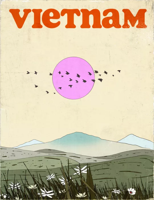 Nicholas: Affiche de voyage vintage du Vietnam