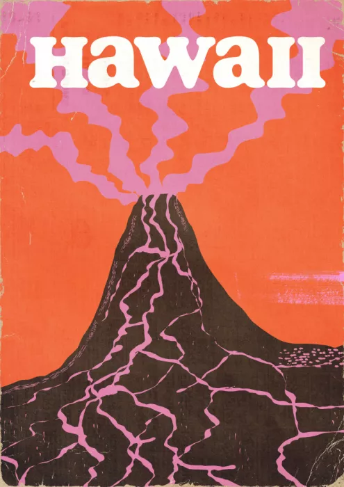 Nicholas: Affiche de voyage vintage Hawaii Volcan