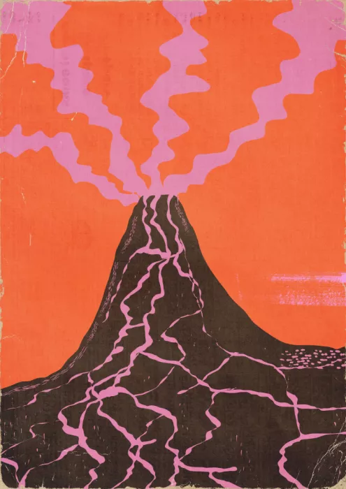 Nicholas: Affiche de voyage vintage volcan Hawaï