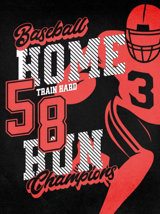 Studio, Pictufy: Baseball Home Run 58 Rouge