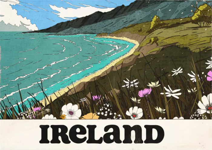 Nicholas: Affiche de voyage vintage de la côte irlandaise