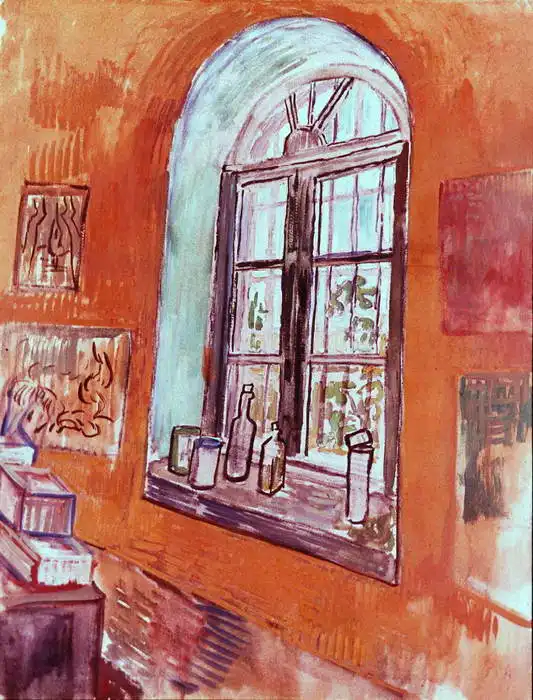 Gogh, Vincent van: The window in the van Gogh studio in Asyl
