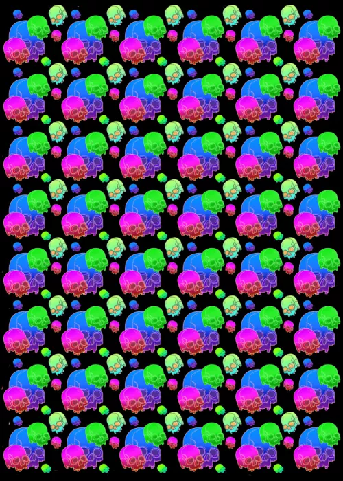 Wade, Stephen: Motif de crânes luminescents
