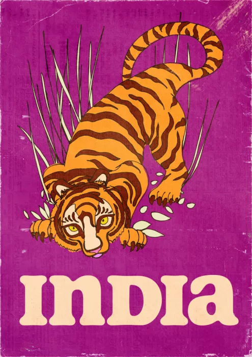 Nicholas: Tigre indien affiche de voyage vintage