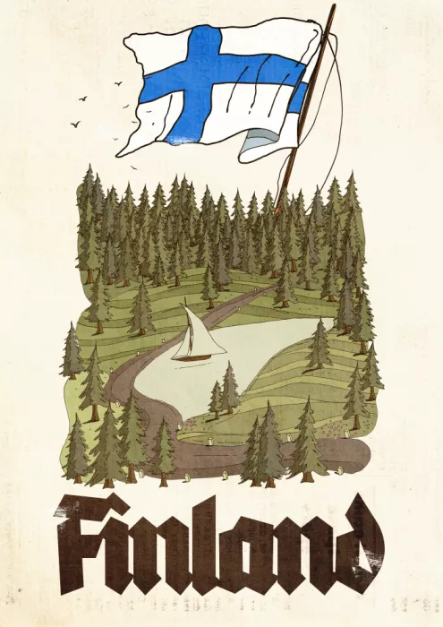 Nicholas: Affiche de voyage vintage Finlande