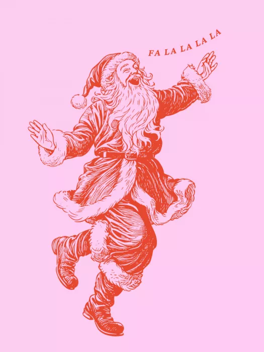 Ohkimiko: Tančící, zpívající Santa Claus, růžově červený