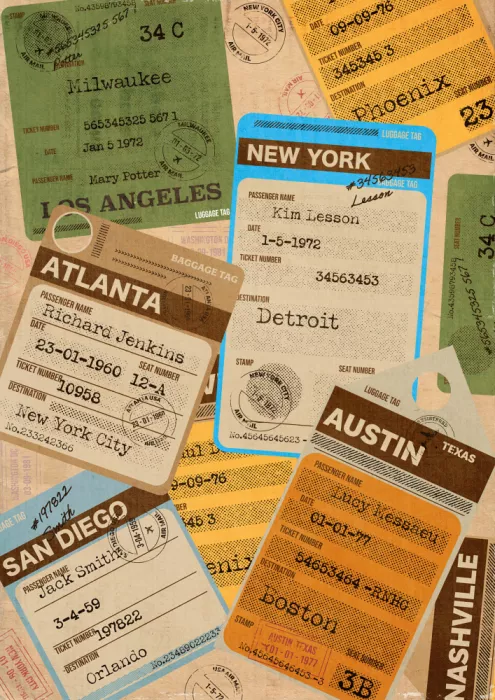 Nicholas: Billets de voyage vintage USA