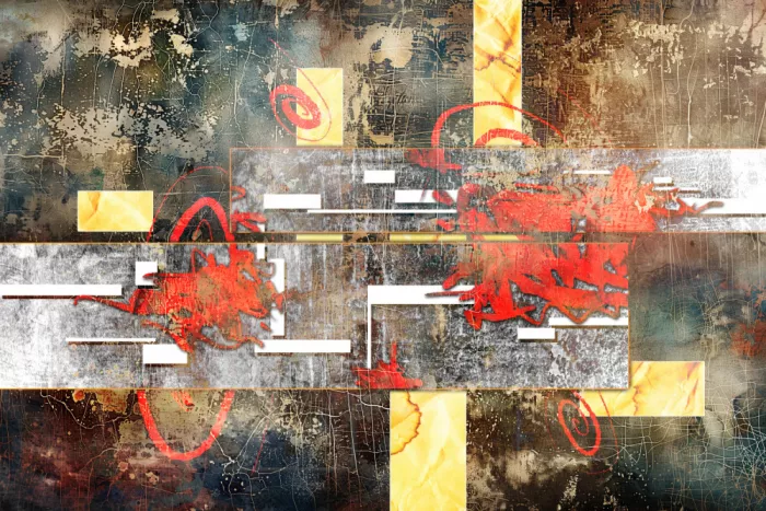 Kulik, Rafal: Abstrakte Grunge-Kunst mit Spiralen und geometrischen Formen 7