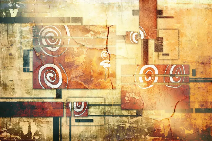 Kulik, Rafal: Art abstrait grunge avec spirales et formes géométriques 26