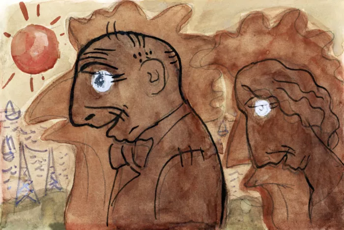 Gestel, Leo: Caricature of Leo Gestel and His Wife (ca. 1891–1941) By Leo Gestel