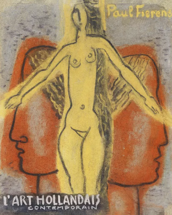 Gestel, Leo: Femme nue entre deux têtes d