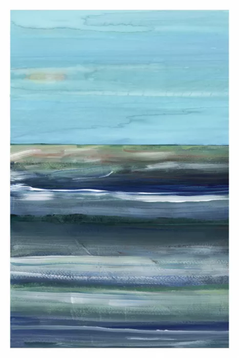 cartissi: Deep Blue and Gold Abstract Seaview 1