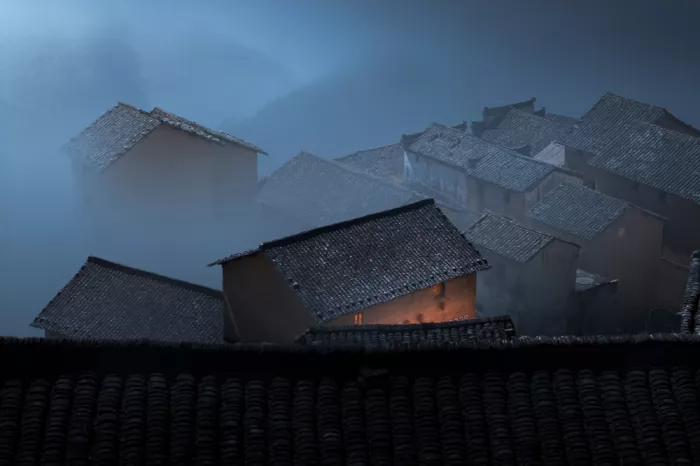 Ye, NingYun: Lights of houses in the fog
