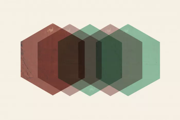 cartissi: Muted Geometric Overlap Hexagon Art Print 1