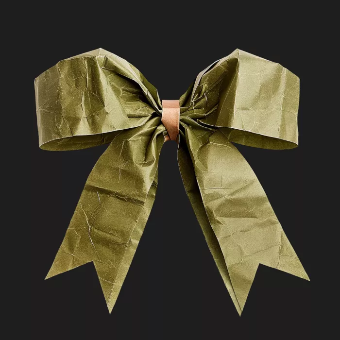Barsrsind, Marika: Nœud en papier vert fait main