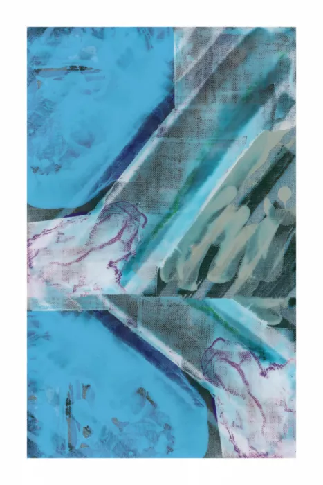 cartissi: Aqua and Cerulean Abstract Expressionist Art Print