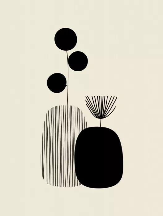 Imaginative: Abstract Botanicals – Neutral Minimalist Plant Art IIII