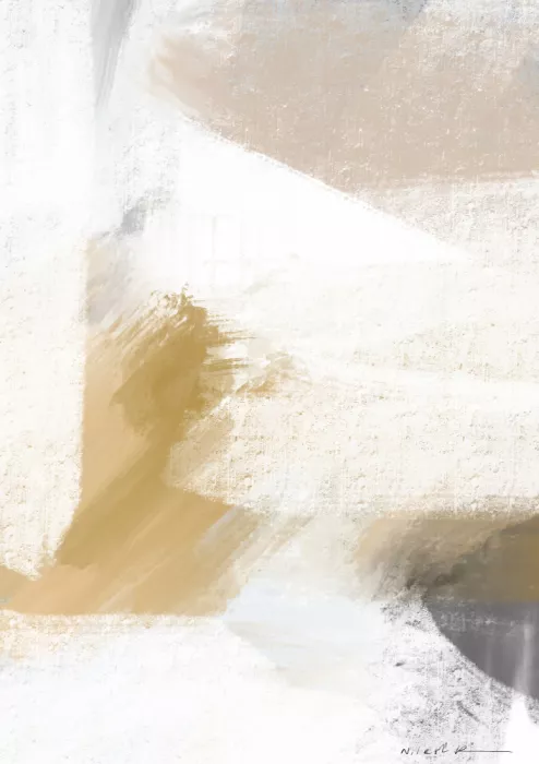 Kulkarni, Nilesh: Ranní mlha - Pantone Cloud Dancer Abstract