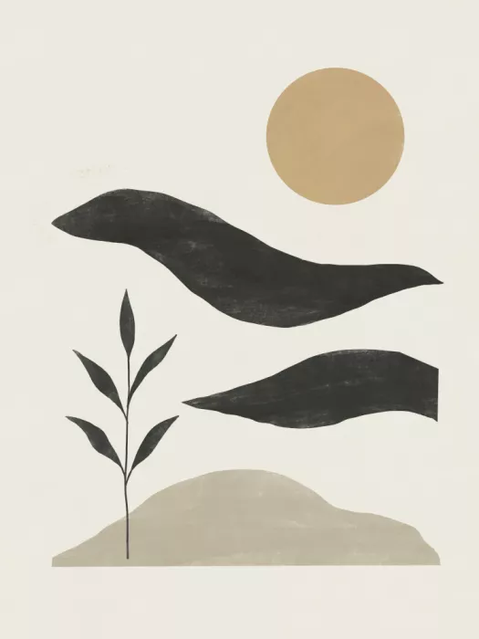 Dean, Little: Minimalistische Pflanze und Sonnenentwurf