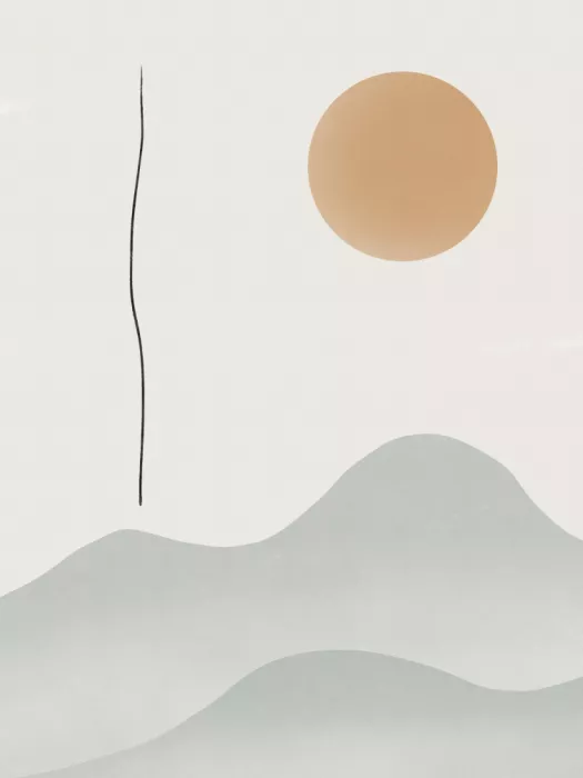 Dean, Little: Minimalistické slunce a hora – zen art