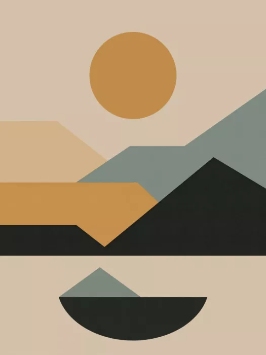 Dean, Little: Paysage de montagne géométrique rétro