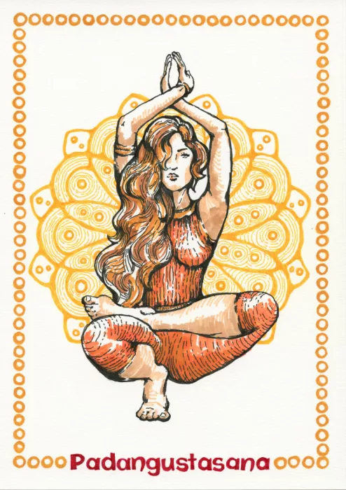Galeeva, Olga: Pose de yoga Padangusthasana
