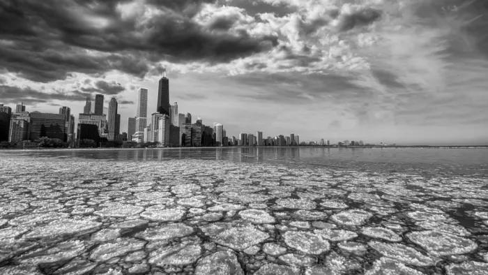 Yang, Jimmy: Hielo panqueca en el lago Michigan
