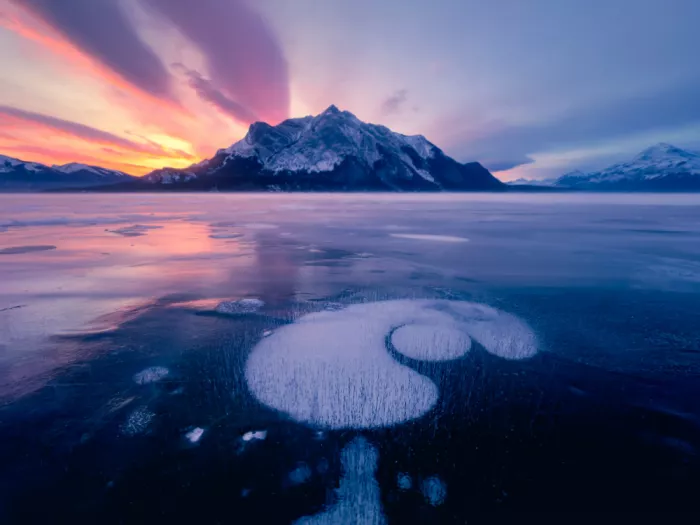 Lipinghu: Una mattina invernale al Abraham Lake