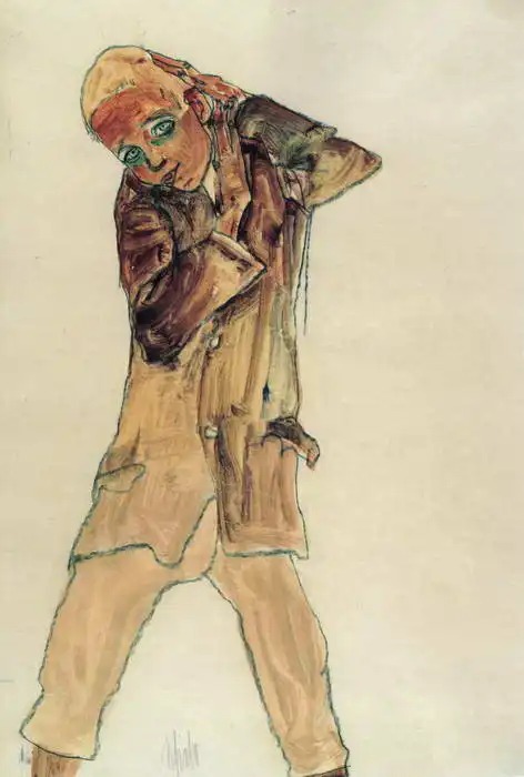 Schiele, Egon: Boy in long coat