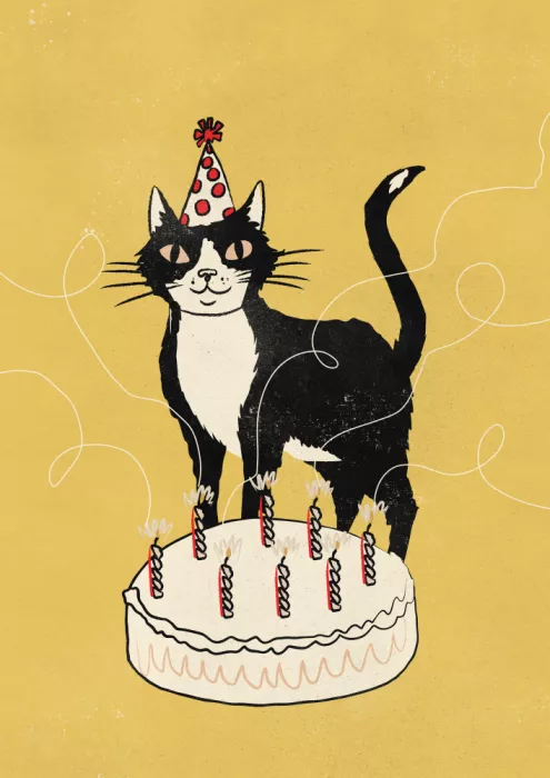 Nicholas: Vintage Geburtstags-Katze