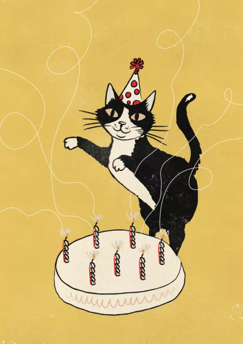 Nicholas: Vintage Birthday Cat