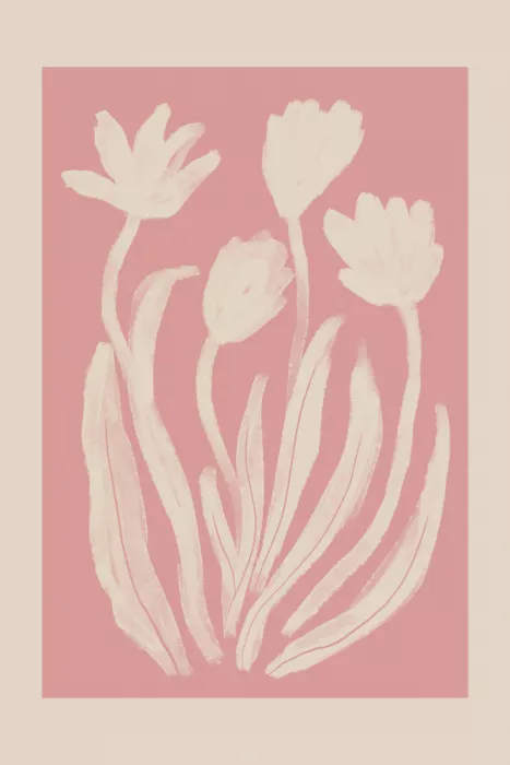 Prints, Art Melloi: Rosa Tulpenmuster