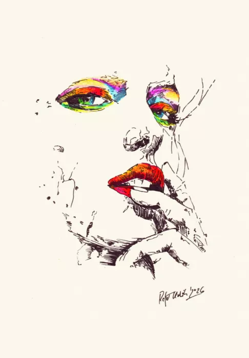 Kulik, Rafal: Portrait abstrait vibrant d